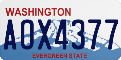 WA license plate AOX4377