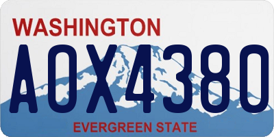 WA license plate AOX4380