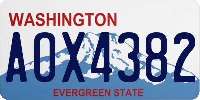 WA license plate AOX4382