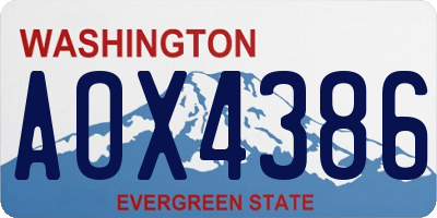 WA license plate AOX4386