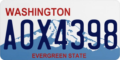 WA license plate AOX4398