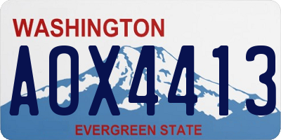 WA license plate AOX4413