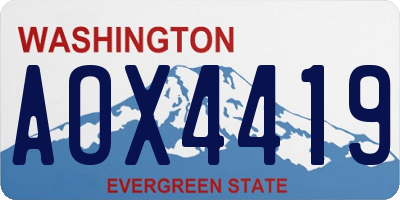 WA license plate AOX4419