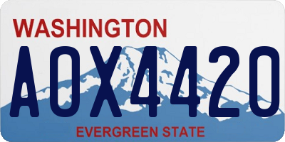 WA license plate AOX4420