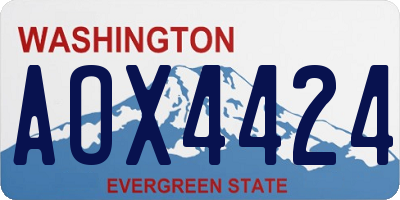 WA license plate AOX4424