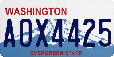 WA license plate AOX4425