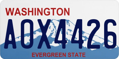 WA license plate AOX4426
