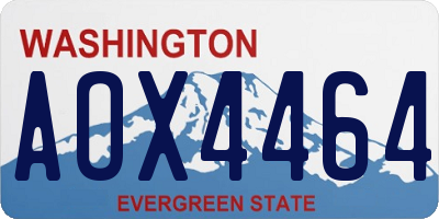 WA license plate AOX4464