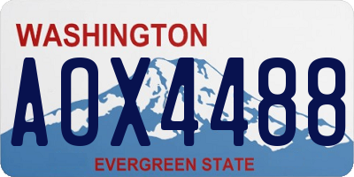 WA license plate AOX4488