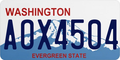 WA license plate AOX4504