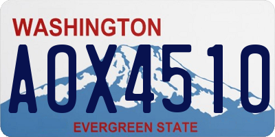 WA license plate AOX4510