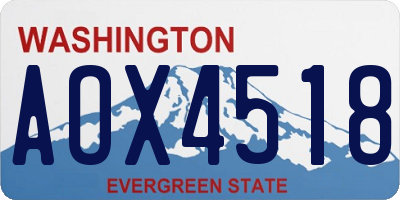 WA license plate AOX4518