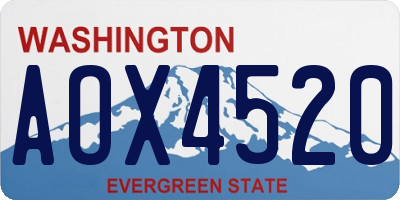 WA license plate AOX4520