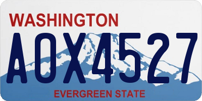 WA license plate AOX4527