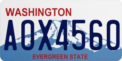 WA license plate AOX4560