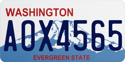 WA license plate AOX4565