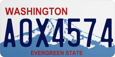 WA license plate AOX4574
