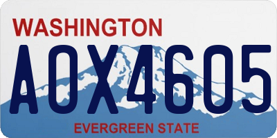 WA license plate AOX4605