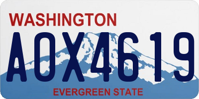 WA license plate AOX4619