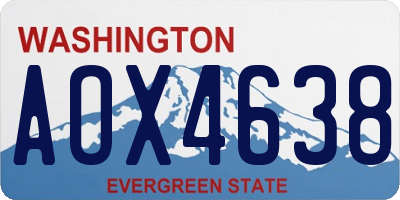 WA license plate AOX4638