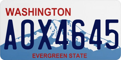 WA license plate AOX4645