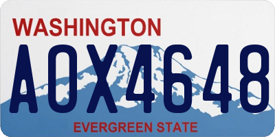 WA license plate AOX4648
