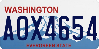 WA license plate AOX4654