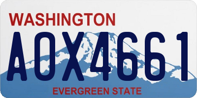 WA license plate AOX4661