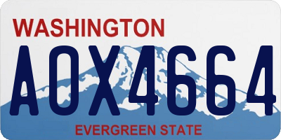 WA license plate AOX4664