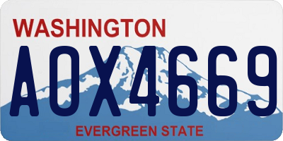 WA license plate AOX4669
