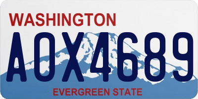 WA license plate AOX4689