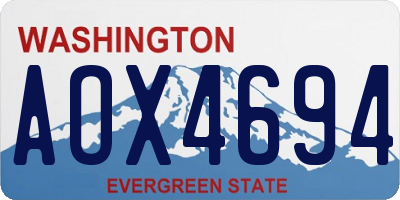 WA license plate AOX4694