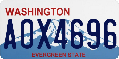 WA license plate AOX4696