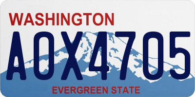 WA license plate AOX4705