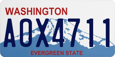 WA license plate AOX4711
