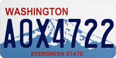 WA license plate AOX4722