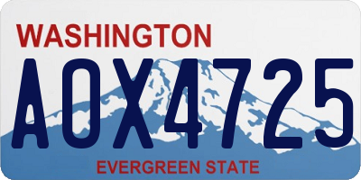 WA license plate AOX4725
