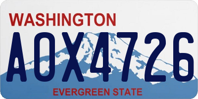 WA license plate AOX4726