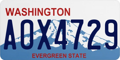 WA license plate AOX4729