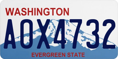WA license plate AOX4732
