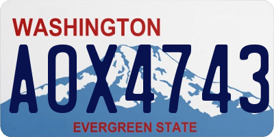 WA license plate AOX4743
