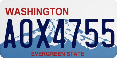 WA license plate AOX4755