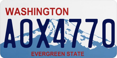 WA license plate AOX4770