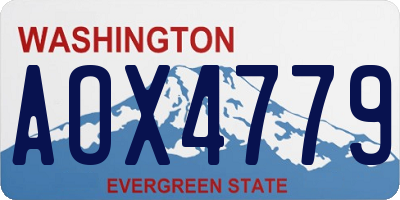 WA license plate AOX4779