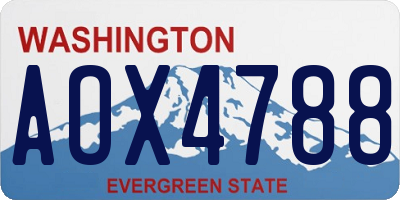 WA license plate AOX4788