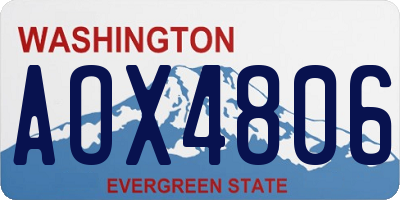 WA license plate AOX4806