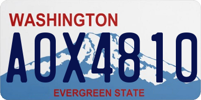WA license plate AOX4810