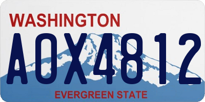 WA license plate AOX4812