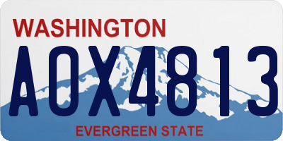 WA license plate AOX4813