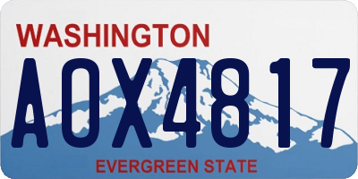 WA license plate AOX4817